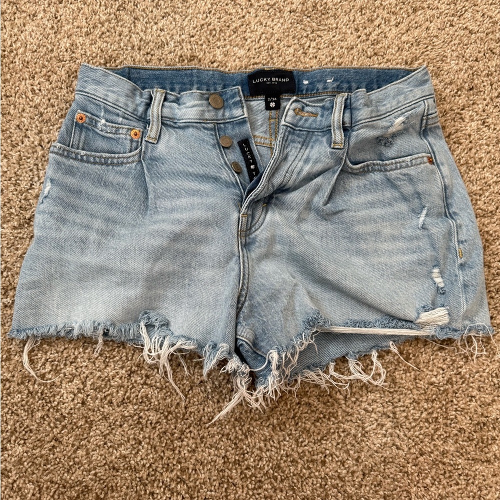 Lucky Brand Blue Jean Shorts Distressed Cut-Offs